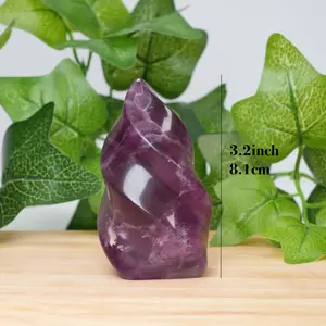 Natural Fluorite Torch Crystal Wand – Polished Fluorite Point Healing Stone for Home Decor & Crystal Collection