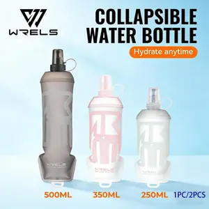 Portable Foldable Water Bottle Set, Travel Water Bottle, Sport Water Bottle, Soft Silicone Leak-Proof Mouthpiece, Ideal for Outdoor Hiking & Climbing, Sizes 250ML/350ML/500ML, Leakproof Water Bottle, Leakproof Sports Bottle