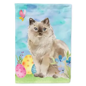 212 MAIN Rectangular Ragdoll Easter Eggs House Flag, Full-Size Weatherproof Outdoor Decor, Festive Home & Party Supplies Banner