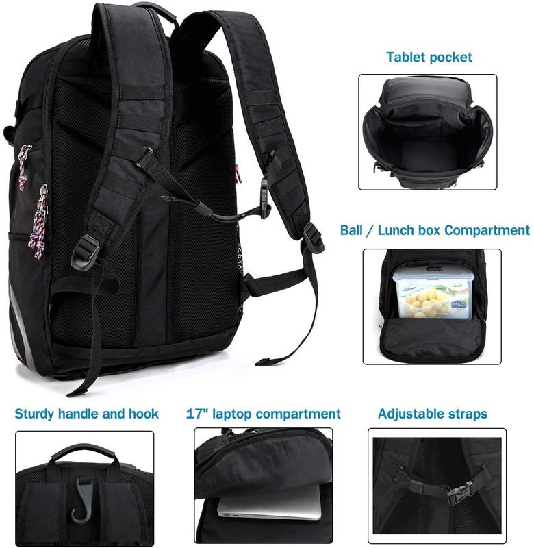 Large Basketball Bag Backpack for Men Women Kids Basketball Bookbag with Ball Compartment Shoes Bag 35L Capacity Boys Girls Soccer Ball Bag Gym Backpack Fit Volleyball Football Sports Travel School