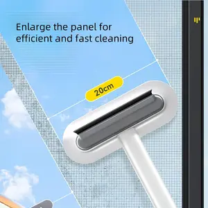 Mesh Screen Cleaner 4 in1, Wet and Dry Dual-Use Window Screen Cleaning Brush, Multi Window Cleaner Tools Window Glass Net Cleaner Squeegee, Groove Brush, Pet Hair Cleane