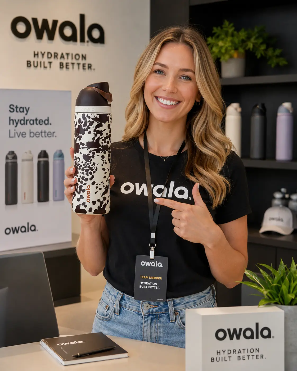 Owala FreeSip Wild at Heart 32oz Insulated Water Bottle – Brown Cow Print Stainless Steel Tumbler with Straw Lid, Leak-Resistant Reusable Sports Bottle for Gym, School, Work & Travel