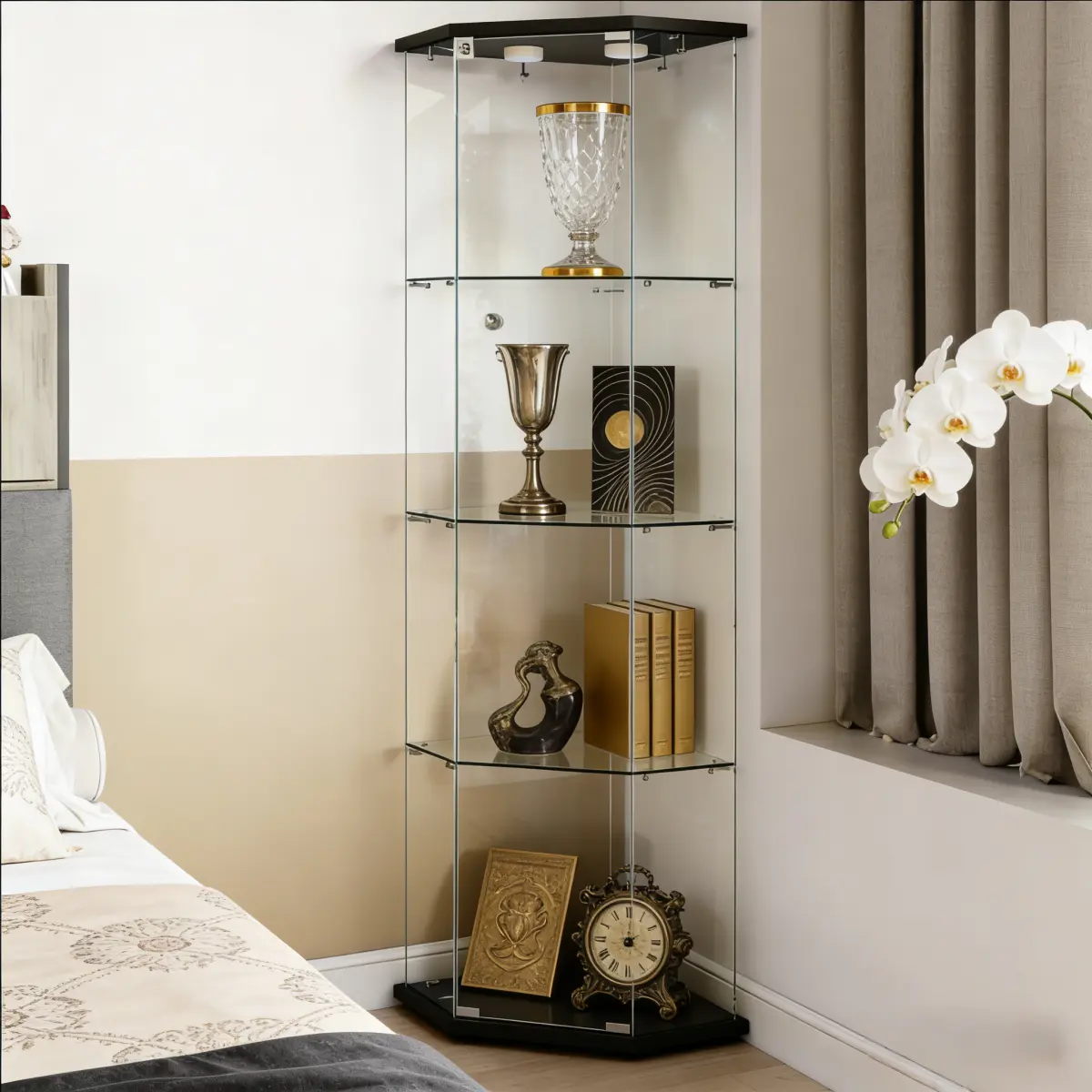 Black + Engineered Wood + Art Deco + Classic