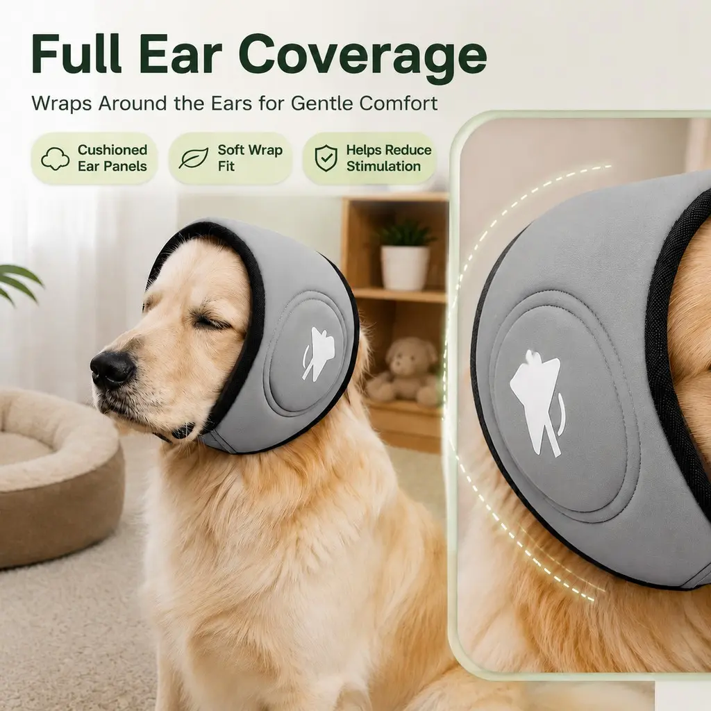 Comfortable Dog Anxiety Ear Muffs, Adjustable Velcro Ear Protection for Noisy Environments