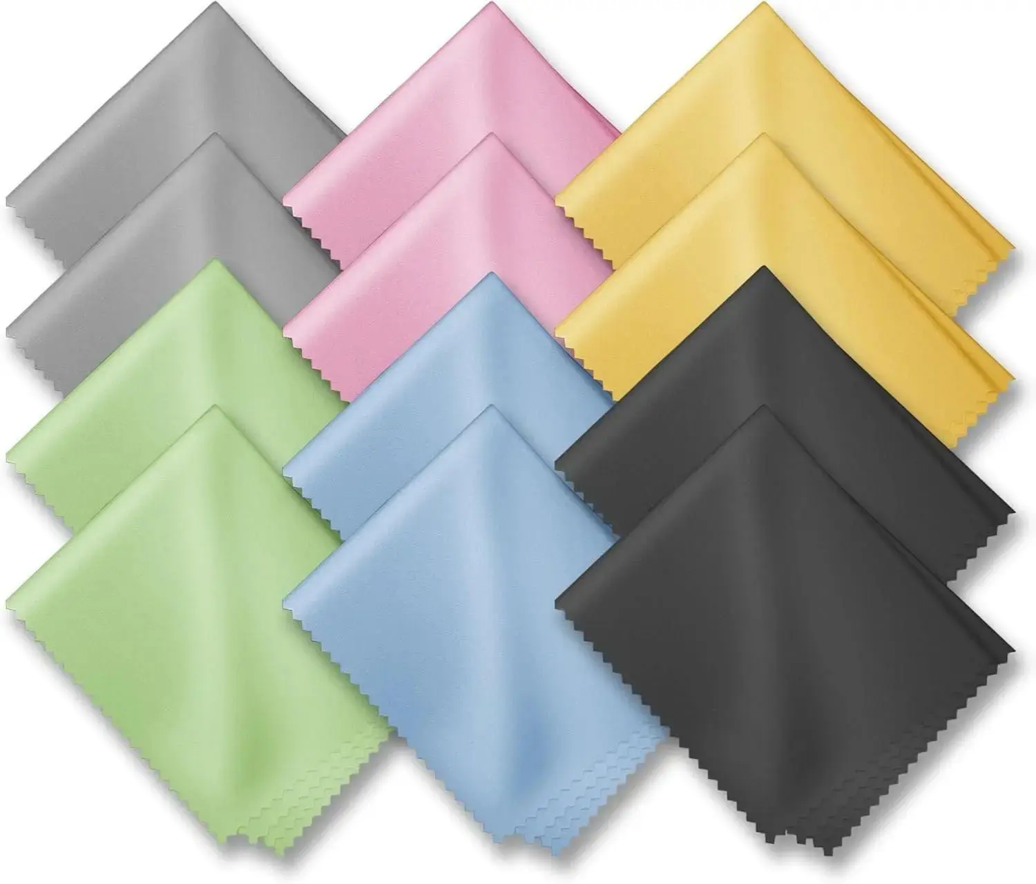 Glasses Cleaning Cloths(12 pcs),Premium Eyeglass Cleaner Cloth, Lens Wipes Cloth for Cleaning Eyeglasses, Cell Phones, Screens, Lenses, Electronics and All Delicate Surface