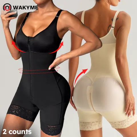 Women's Full Body Shapewear Bodysuit – Strong Tummy Control, Front Zipper, Waist Slimming & Butt Lifting Body Shaper