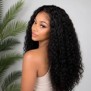 250% Density Burmese Curly 13x6 Lace Frontal Wig & Afro Kinky Curly Fluffy Wig, 3 In 1 Half Wig Human Hair, Glueless Pre-Cut Pre-Bleached Knots, Deep Parting Drawstring Cap, Beginner Friendly, Natural Looking, Reddish Brown , P4/27B
