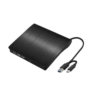 Brushed USB3.0 Type-C Dual Interface External DVD CDRW Drive for Laptop Desktop