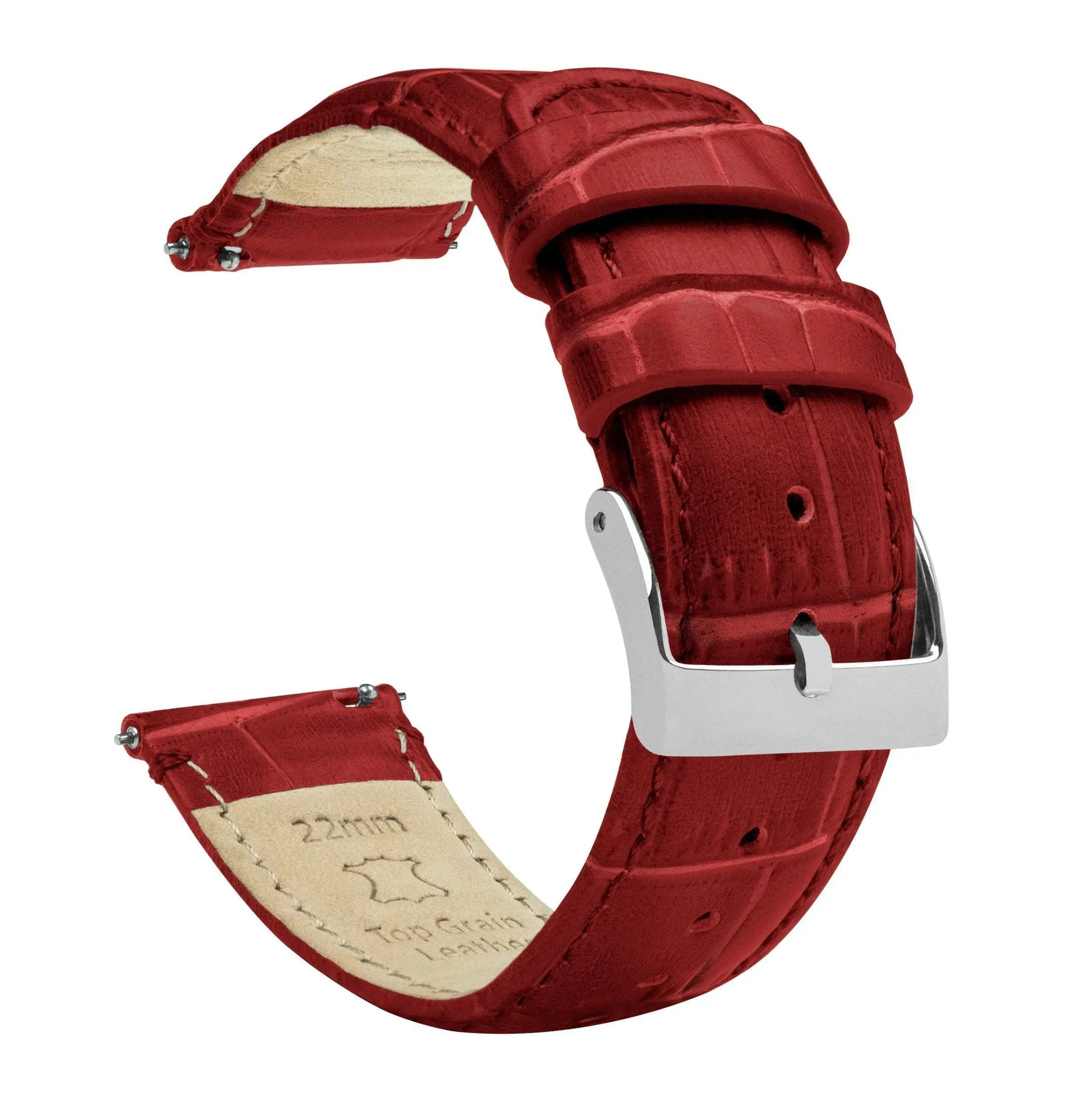 Polar Grit X & Vantage Crimson Red Alligator Grain Leather Watch Band