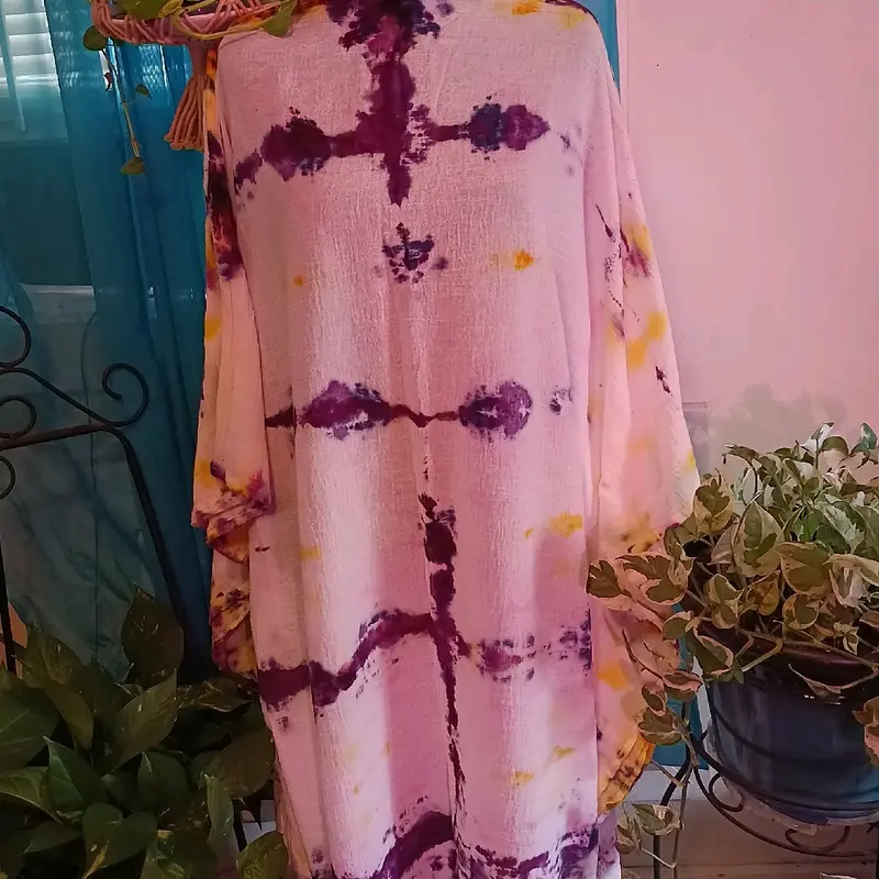Royal Dreams Tie Dye Maxi Dress with Batwing Sleeves - Perfect for Vacation and Casual Wear - Womenswear moo moo dresses black girls baati tied ye
