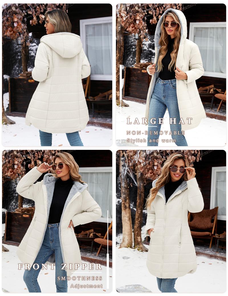 Women's Winter Windproof Fur Warm Slim Fit Down Jacket - Waterproof Long Ski Coat for Commuting FallFreshness #outdoorfun