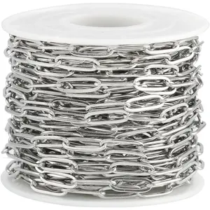 32.8  Paperclip Chains for  Making Stainless Steel Chains Bulk on Spool Men Women Necklace Bracelet DIY  Chain