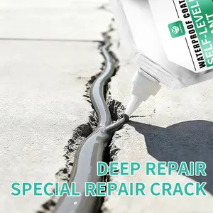 Self-Leveling Concrete Crack Filler - Heavy Duty Waterproof Sealant for Driveway, Patio & Roof, Quick-Fix Leak Repair Kit with Application Tools, Weatherproof DIY Home Maintenance & Protection