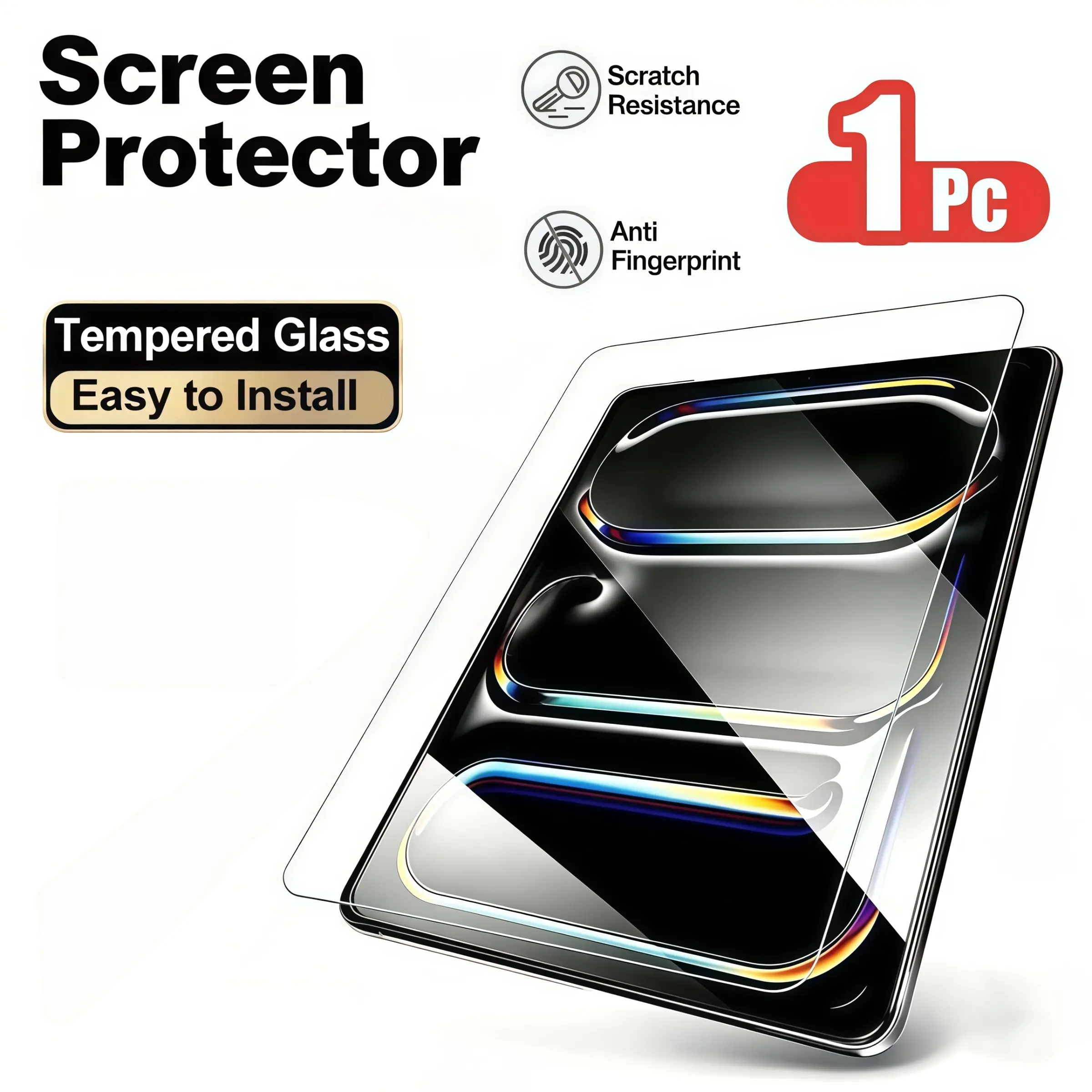 1 Pc High-Definition Tempered Glass Screen Protector, Compatible with iPad 10th-1st Gen, 10.2-Inch Pro, 11-Inch Pro Air, M5-M1, Durable & Clear, Tablet Screen Protectors