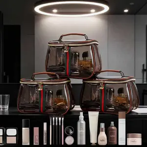 【buy 2 get 1 free】Large Capacity Makeup Count Waterproof Transparent Travel Organizer, Cosmetic Storage Bag for Toiletries & Cosmetics