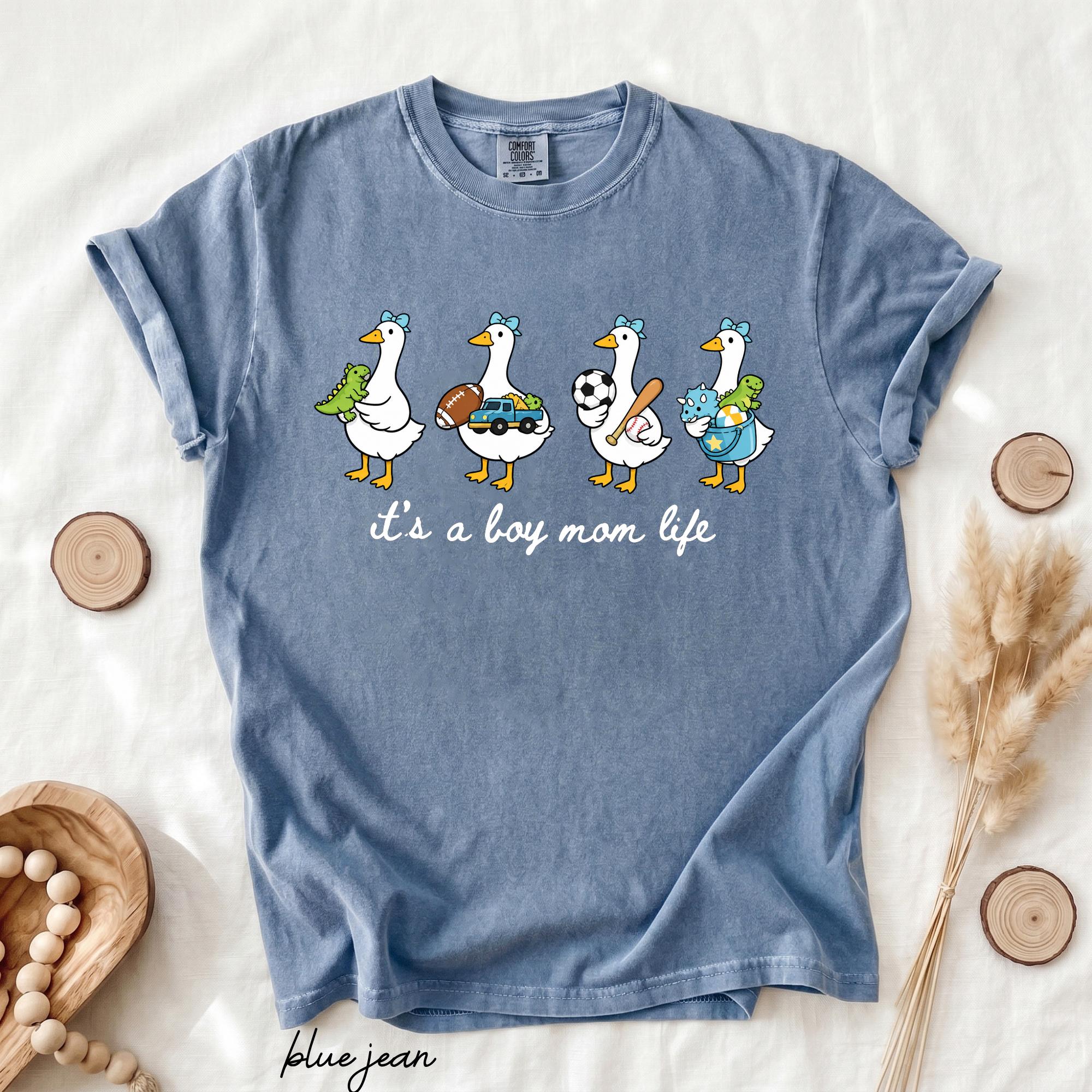 Comfort Colors It’s A Boy Mom Life T-Shirt, Silly Goose Mama Graphic Tee, Funny Boy Mom Shirt, Motherhood Vibes Gift Tee