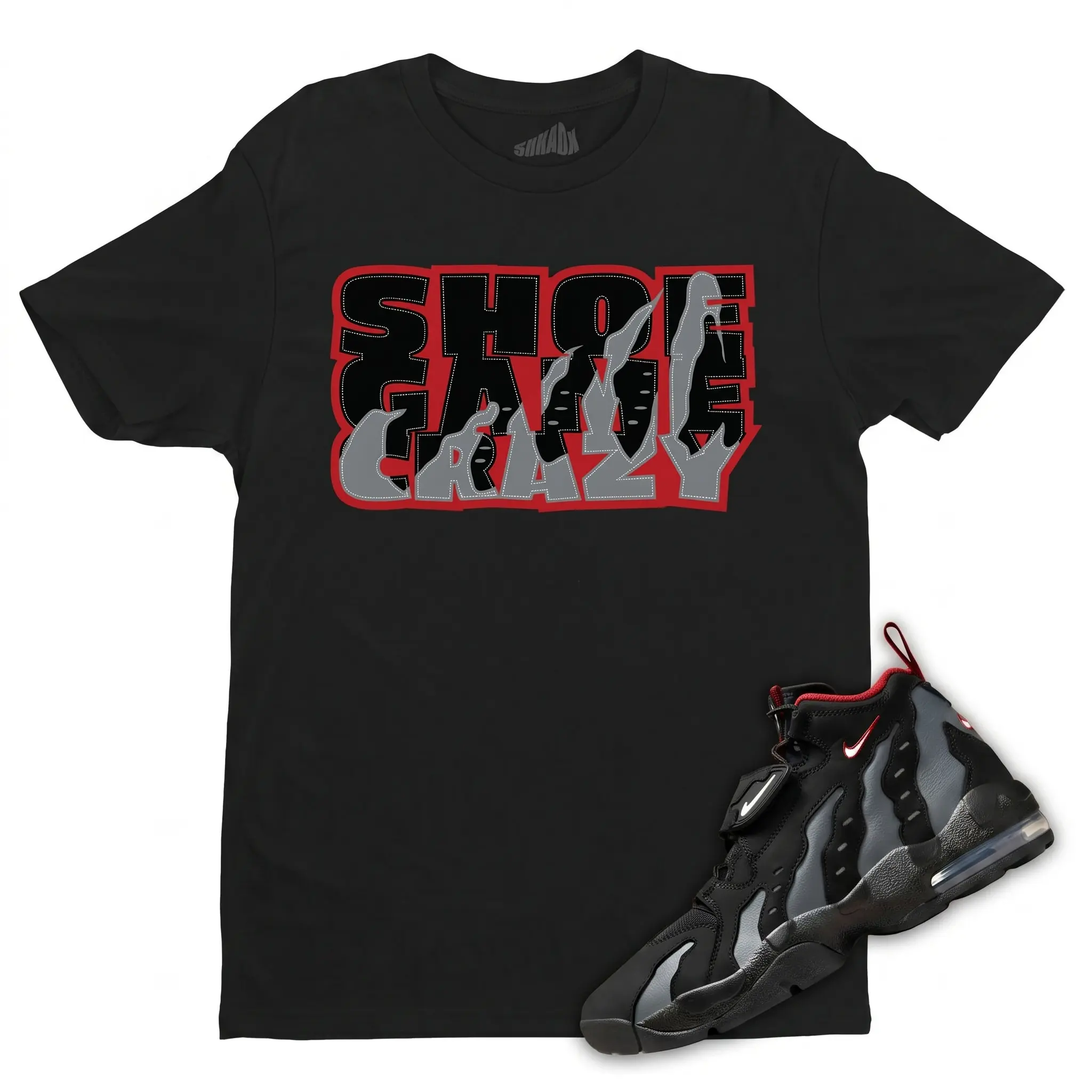 [Sale Up To 50%] Shoe Game Crazy Shirt To Match Air DT Max 96 Falcons, Air DT Max '96 Falcons Sneaker Matching Shirt, Red Black Sport Grey Match Shirt