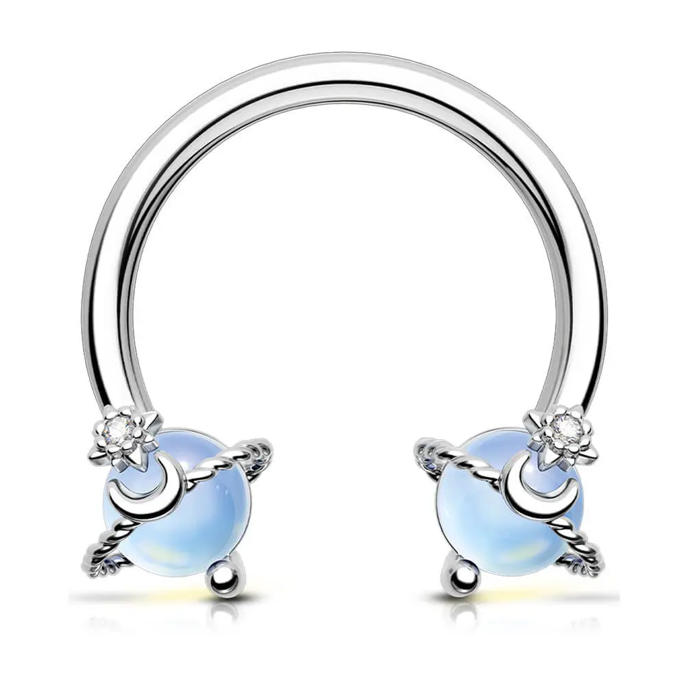 Oufer 16G Planet Style Horseshoe Septum Ring 316L Stainless Steel