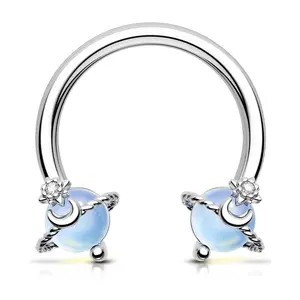 Oufer 16G Planet Style Horseshoe Septum Ring 316L Stainless Steel