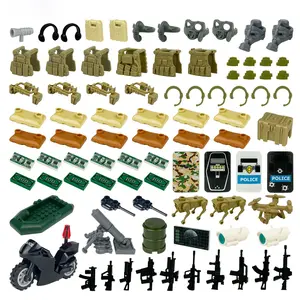 TOOUEE Military Tactical Gear Building Blocks Set, Army Police SWAT Weapons & Equipment Accessories Kit, Compatible with Major Brands Minifigures, Plastic Construction Gift for Fans, Birthday Christmas