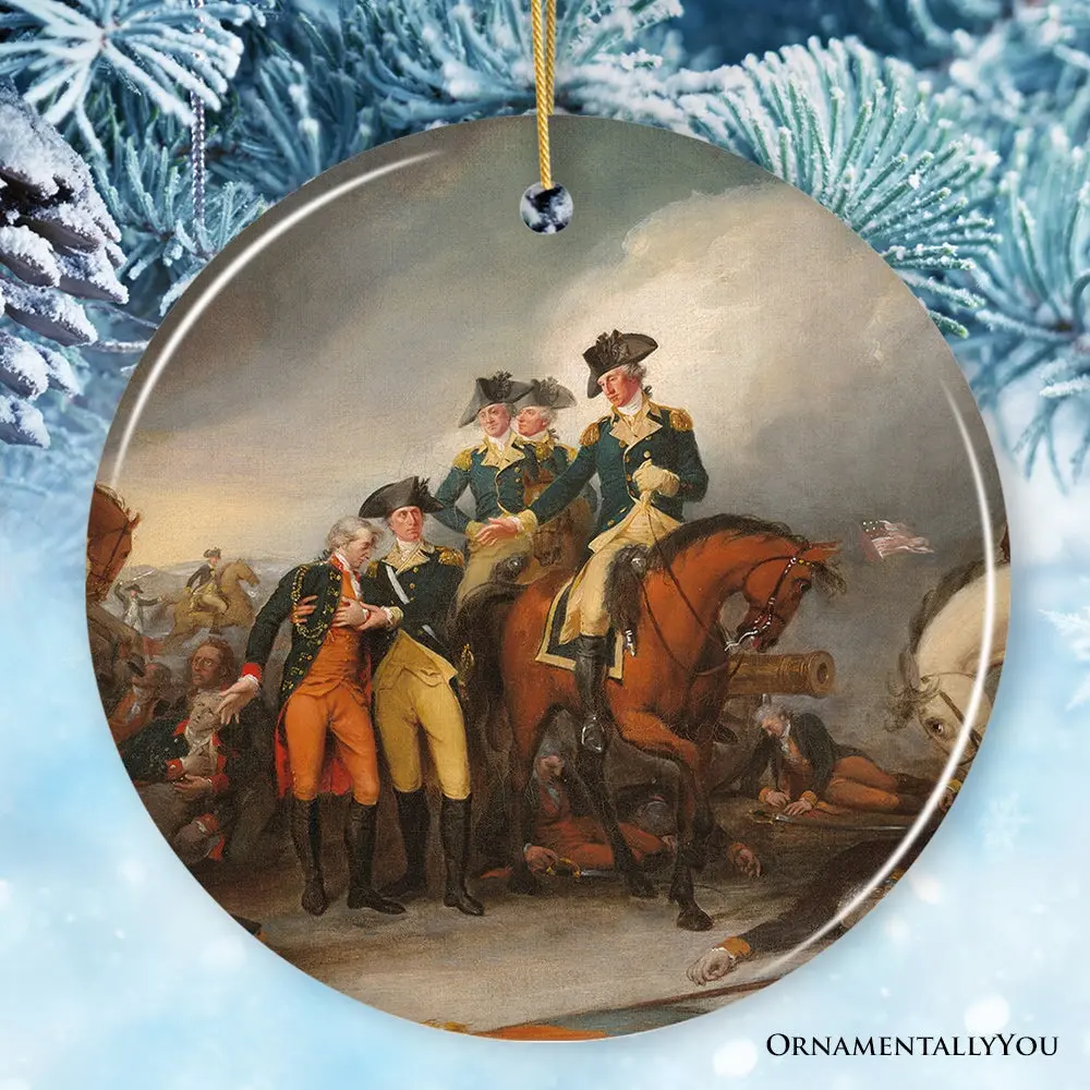 The Capture of the Hessians at Trenton Christmas Ornament, John Trumbull Vintage Painting American History Gift and Decor