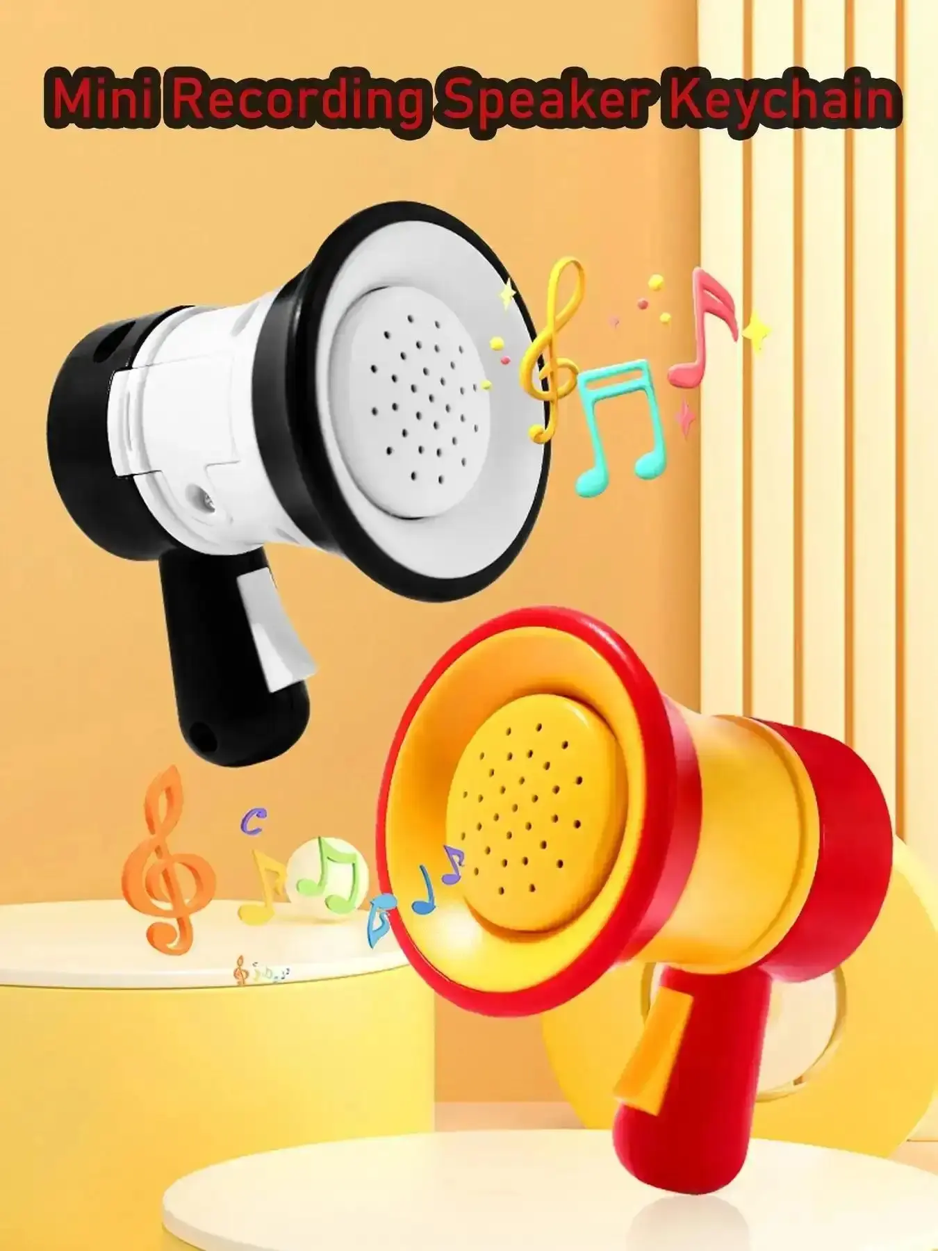 2026 New Model Portable Keychain Speaker with Voice Changer, Fun Recording Function, Creative Gift Idea, Stress Relief Accessory, Car School Supplies, Mini Dazzling Banquet Crystal Luxury Gold Shiny Valentine Shine Chic