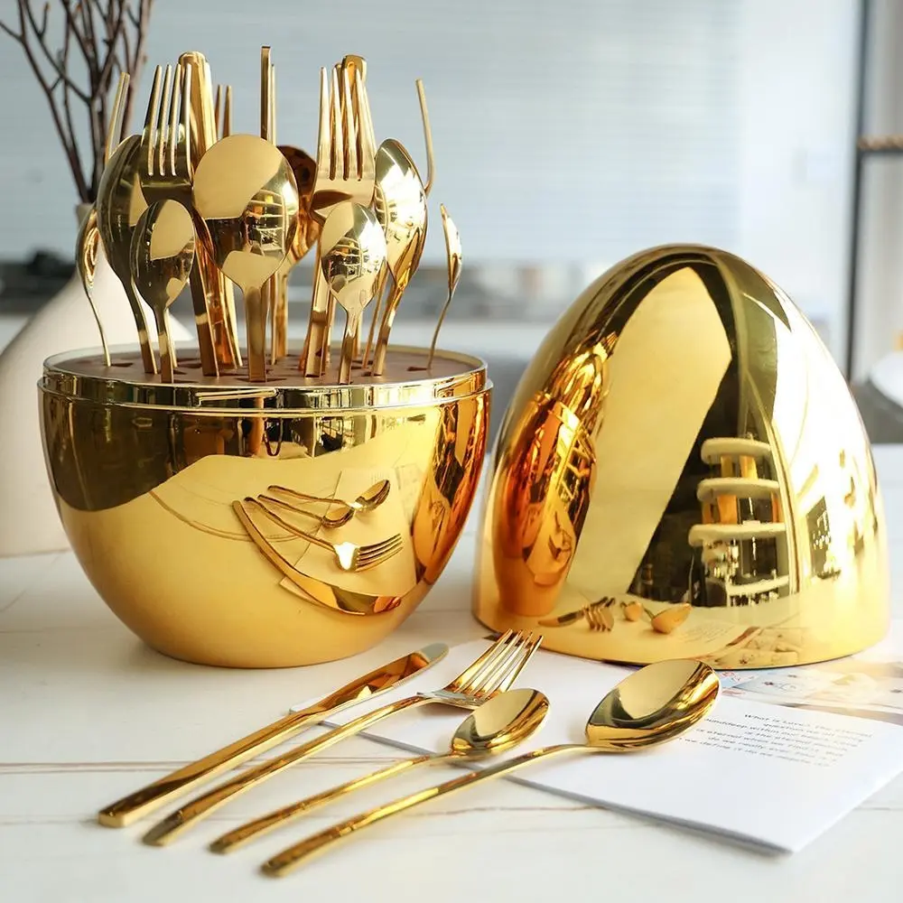 Elegant Stainless Steel Cutlery Set, 24-Piece High-End Home Dining Utensils, Perfect Gift Choice for Family Gatherings & Parties, Dinnerware Service Set, Tableware Sets