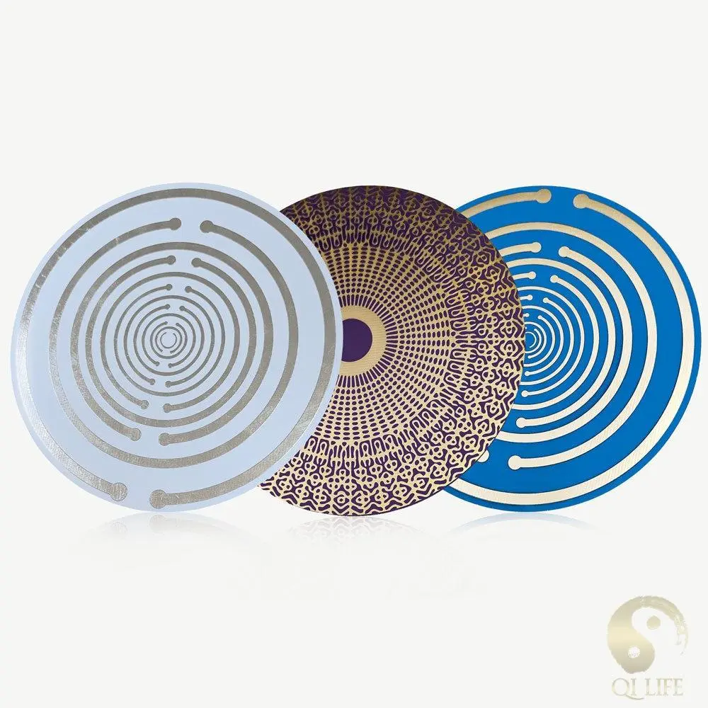 Quantum Energy Bundle - EMF Protection Scalar Wellness Disk Set, 3-Piece Lakhovsky & Cymatic Kit