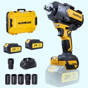20V Brushless High-Torque Impact Wrench Set, 1000 N·m, high power cordless lithium battery drill combo with dual batteries and fast charging, complete accessory set for home improvement electrical/plumbing and carpentry installation/repair, practical hard