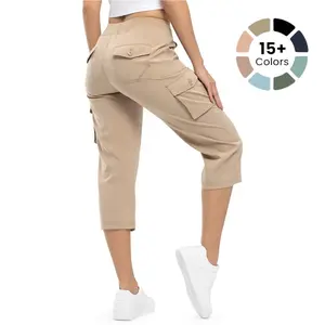 Womens Lightweight Capris Hiking Pants 6 Pockets Quick Dry Cargo Outdoor Trip Loose Shorts COMFY MOMS OVER 30 【Plus Size,S-XXXXL】 Workout Bottoms Athletic Outfit