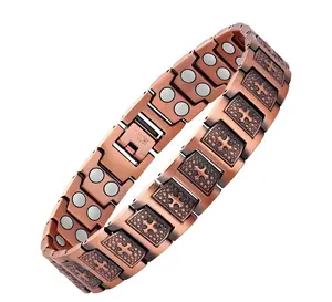 Pure Copper Bracelet for Men, Magnetic Cross Bracelets with 3500 Gauss Magnets, Perfect Father's Day Gift, Mens Pure Copper Bracelet Wearable Accessory