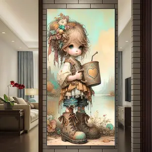 5D Diamond Arts Colorful Painting Kit, Cute Girl Pattern DIY Diamond Arts Colorful Painting without Frame, Handmade Art Crafts for Home Decor, Handmade Gifts, DIY Kits