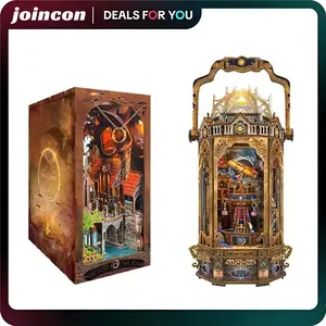2-Set Miniature LED Lights Dollhouse Kit,Wizarding World & Galaxy Lantern Combo Bookend,Halloween, Christmas, Birthday Insert Booknook Bookend