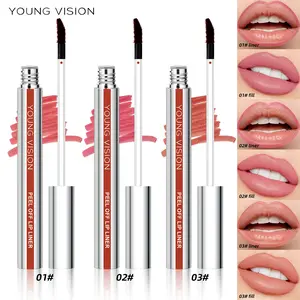 YOUNG VISION Tatoo Liquid Lip Gloss Peel Off, Long Lasting Lip Liner Pens , Moisturizing Formula , 3 Counts/set Waterproof Non-sticky Lip Glaze Good For Gift , Suitable Makeup For All Skin Type