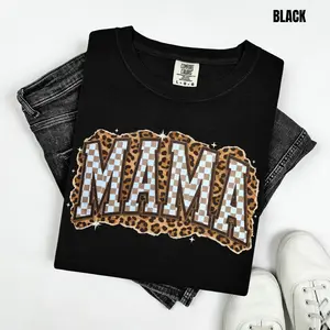 Mama Checker Cheetah Comfort Colors T-SHirt 'NLB'