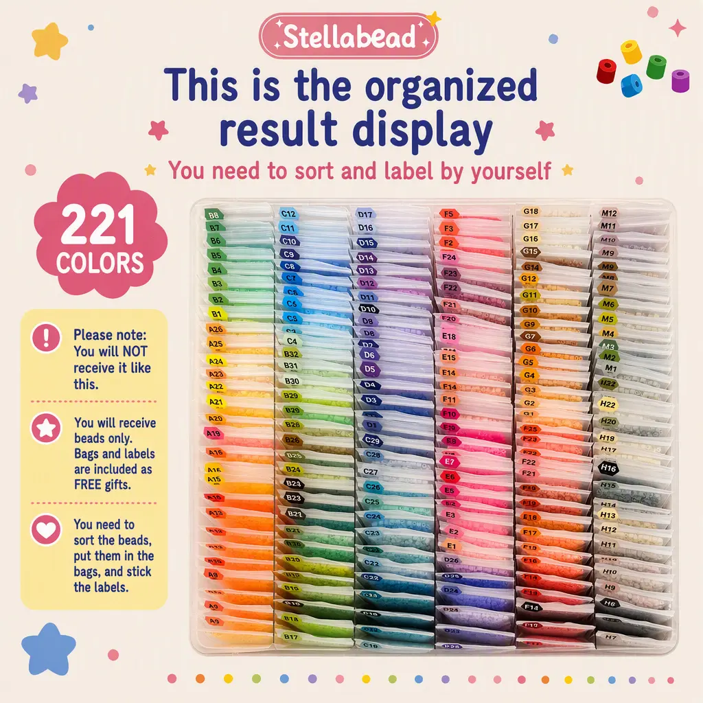 Stellabead basic color series fuse beads replenishment kit, full-color series. Each color offers 500/1000 beads for selection.
