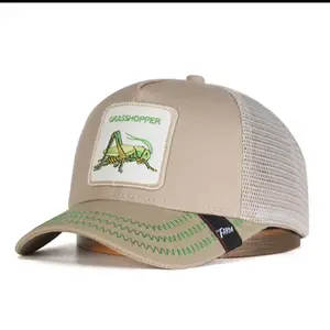 Vintage Embroidered Animal Patch Trucker Cap for Women
