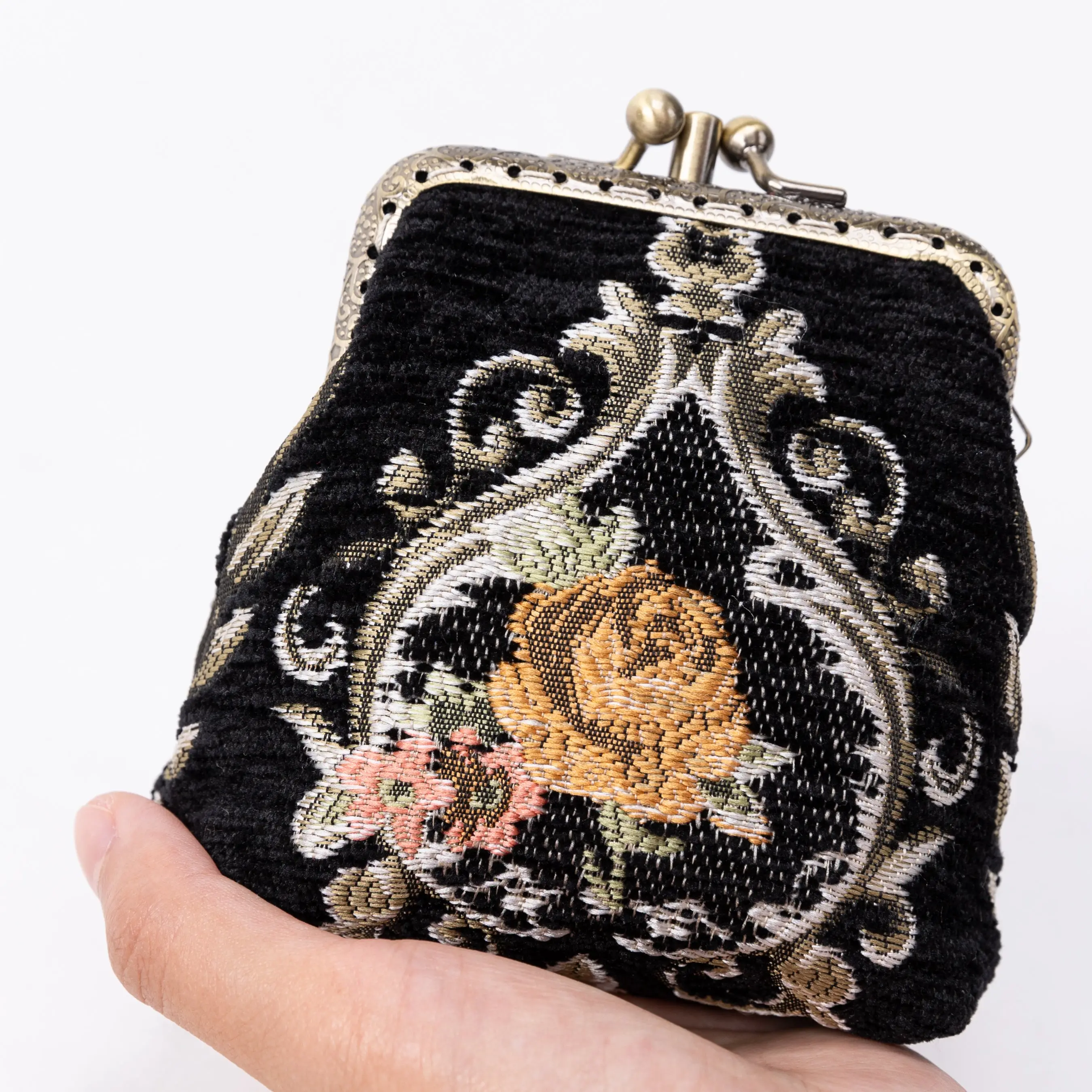 Eternal Elegance Black Double Kiss Clasp Coin Purse