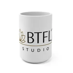 BTFL Studio Logo Ceramic Mug — 15oz Branded Coffee Cup