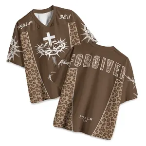 Psalm 32:1 Forgiven Leopard Print Mesh Jersey