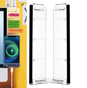 Office Desk Accessories - 2 Pack Computer Monitor Memo Board Side Panel - Multifunction Message Board with Sticky Note Holder Phone Holder