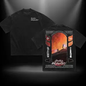 Anakin Vs Obi Revenge of the Menswear Gift for Movie Fans Top Apparel Classic Oversized Seamless Simple Straight Man Designer Shirts Men's Regular Fit Floral Print Tee Heavyweight Cotton T-Shirts Featuring Epic Panther Design