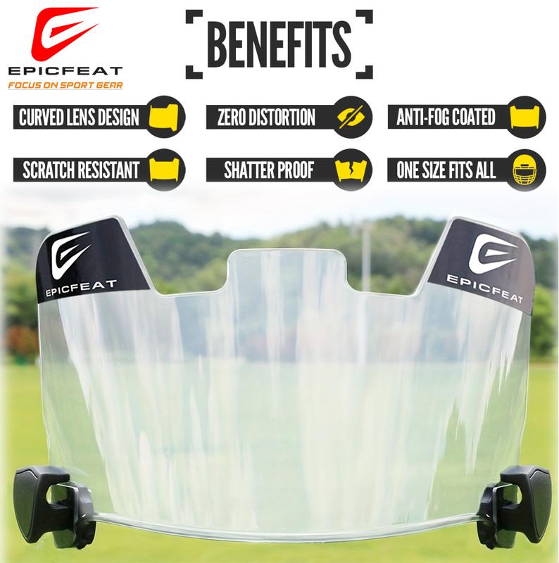 Football Visor, visor for helmet football，football accessories，football gear，Flat Lens Technology,Fits Youth and Adult Football Helmets