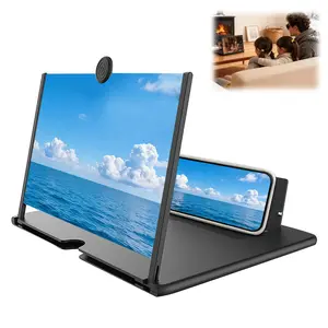 Mobile Phone Screen Magnifier, 3D HD Mobile Screen Amplifier for Movies & Videos, Foldable Phone Stand Enlarger, Cell Phone Stand Compatible with All Smartphones