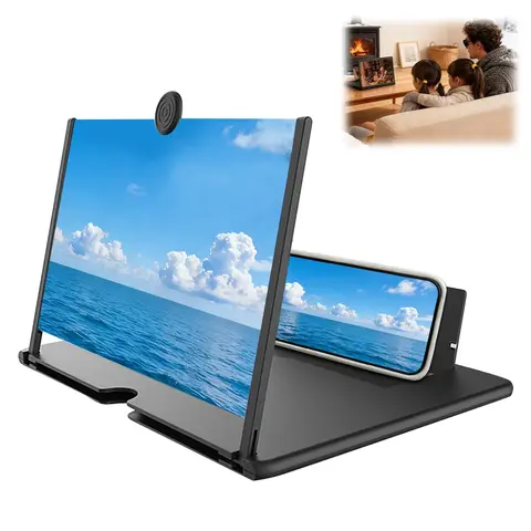 12-inch Mobile Phone Screen Magnifier, Retractable, HD Ultra-Clear Amplifier, Eye-Protecting Display, Universal Adjustable Smartphone Stand, Reduces Eye Strain, Smartphone Phone Accessories