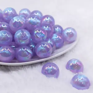 20mm Purple Opalescence Bubblegum Bead