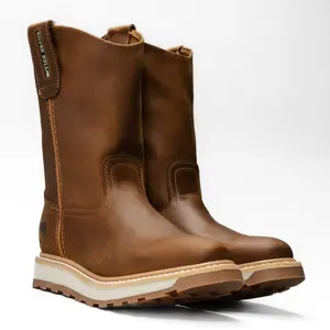 Silver Bull Leather Comfort Double Density Sole Work Boots -Round Toe Lightweight FlexTech Technology