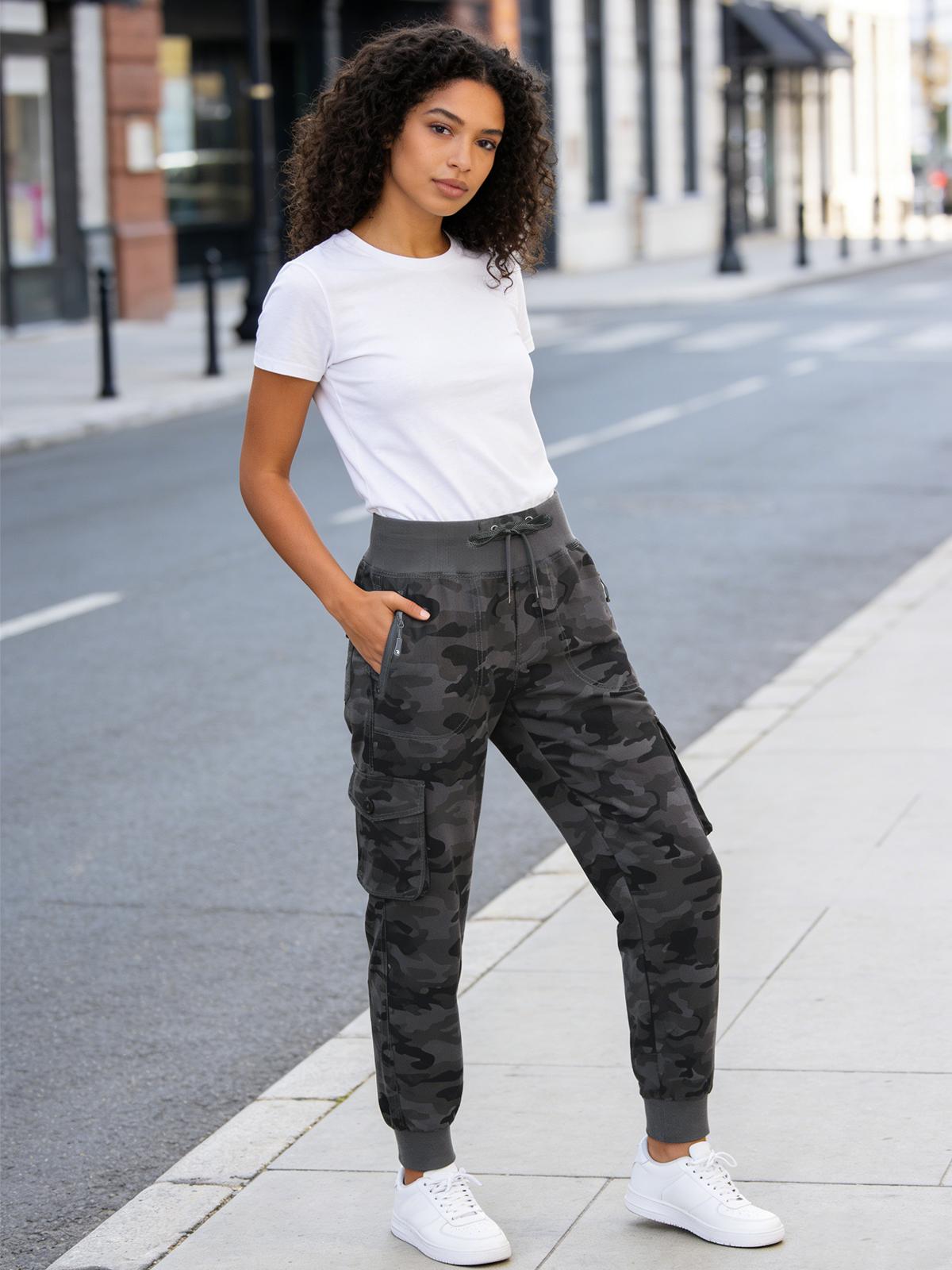 YSENTO Women's Camo Cargo Pantgs Lightweight Hiking Pants Outdoor Quick Dry Casual Travel Sweatpants Joggers Elastic Waist Button Pockets  #Monther's DAY #summervibes #outdoorfun