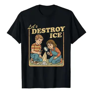 Let's DESTROY ICE Anti-Ice Graphic T-Shirt, 100% Cotton Anti Maga Tee, Human Rights Support Immigrant Tee, Pro Democracy Equality Shirt, Activist Gift
