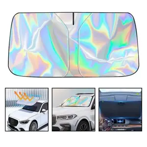 Laser Reflective Windshield Sunshade | Thickened UV-Blocking Sun Shade for Cars, SUVs, Commercial vehicle | Heat Reflective Cooling Protection | Foldable with Storage Bag
